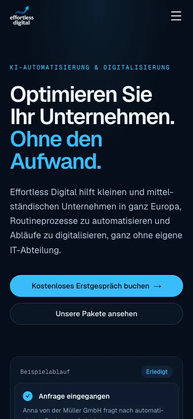 Dieselbe Seite auf dem Smartphone